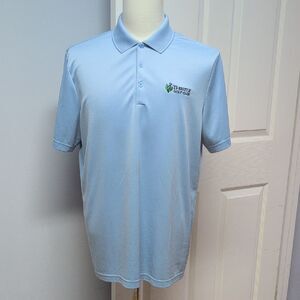 Adidas Light Blue Thistle Golf Club Embroidered Logo Primegreen Polo Size L